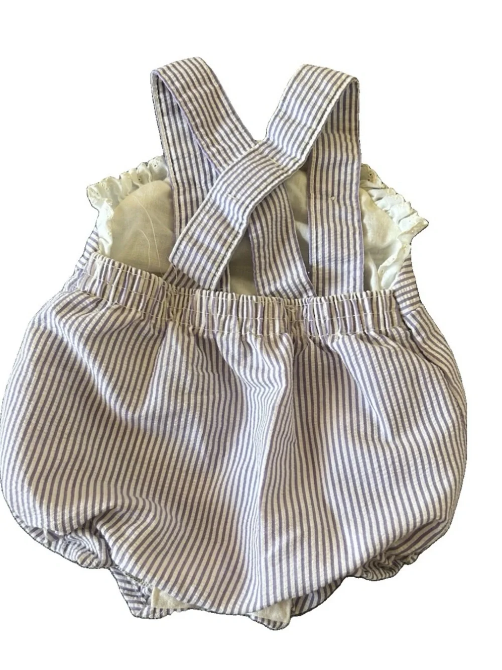Vintage Health-Tex 6M Purple Stripe Heart Embroidered Bubble Romper